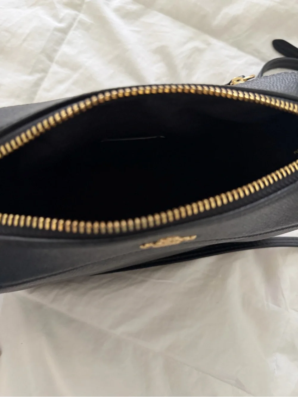 Coach Black Mini Zip Pouch with Gold-Tone Hardware